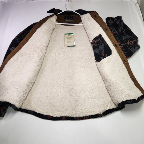 NWT Jachs New York Wool Blend Sherpa Lined Patterned Button Down – Size XL - Picture 3 of 7